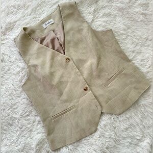 Herring Stones Tan Vest with Button Closure Size Large